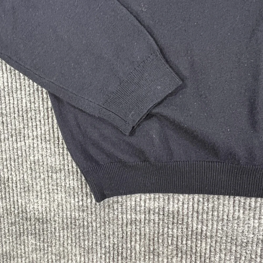 Brooks Brothers Sweater Mens XL Blue Extra Fine Merino Wool V Neck Pullover
